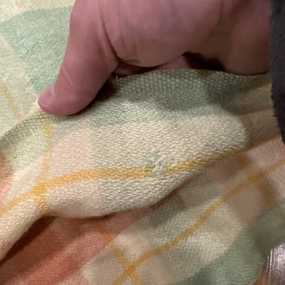 Vintage Ayers Rainbow Check Thermal Wool Blanket 57X82 In - Picture 3 of 10